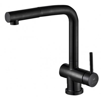 Vòi Rửa Chén Bát Malloca K103BL Dây Rút Nóng Lạnh Màu Đen