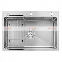 Chậu Rửa Chén Inox Caesar KSH01H060SX 1 Hộc 600x450mm Lắp Nổi