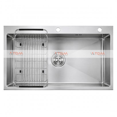 Chậu Rửa Chén Inox Caesar KSH01H082SE 1 Hộc 820x450mm Lắp Nổi - Tuấn Đức