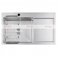Chậu Rửa Chén Inox Caesar KSH21H082SX 1 Hộc 820x480mm Lắp Nổi