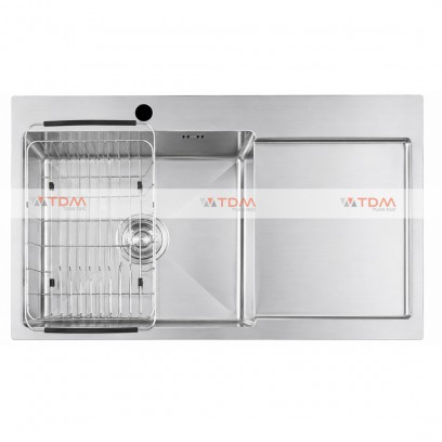 Chậu Rửa Chén Inox Caesar KSH21H082SX 1 Hộc 820x480mm Lắp Nổi - Tuấn Đức