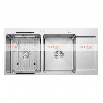 Chậu Rửa Chén Inox Caesar KSH22H100SX 2 Hộc 1000x480mm Lắp Nổi - Tuấn Đức