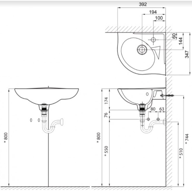 Lavabo Góc Inax L-281V L281V L 281 V nhỏ bé mini