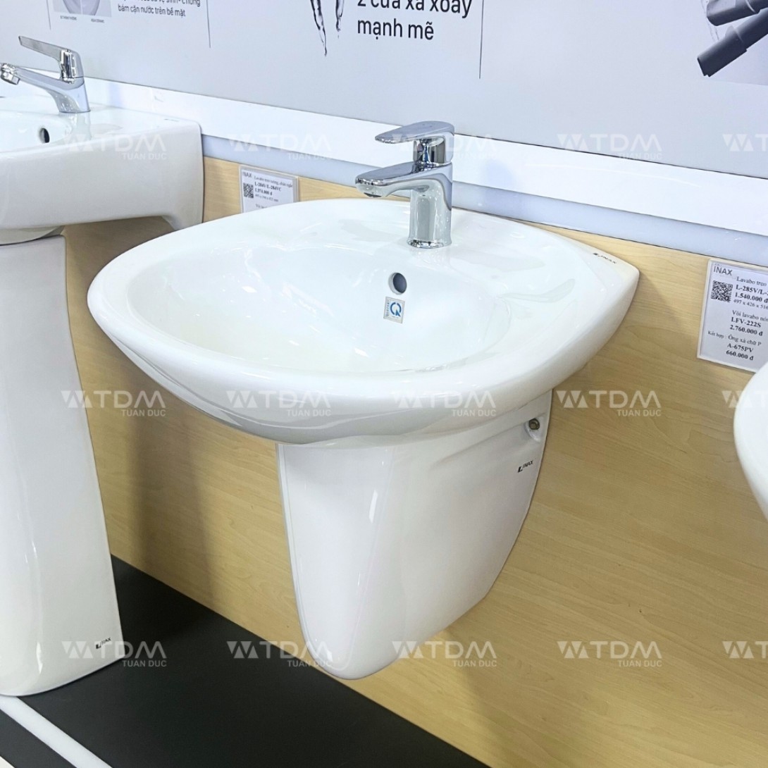 Bộ chậu rửa mặt lavabo Inax L-284V/L-284VD treo tường - Tuấn Đức
