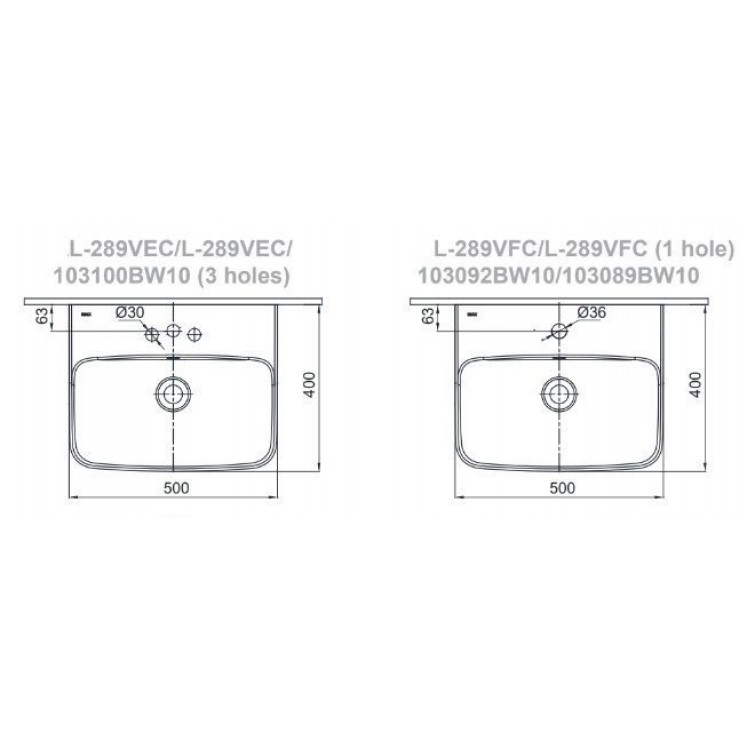 Chậu rửa mặt lavabo Inax L-289V treo tường 500x400 mm - Tuấn Đức