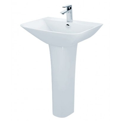 Chậu Rửa Lavabo Caesar L2355/P2445 550x460 mm Chân Dài  - Tuấn Đức