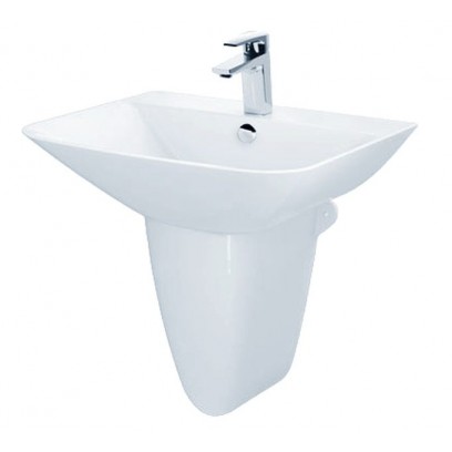 Chậu Rửa Lavabo Caesar L2355/P2443 Teo Tường Chân Ngắn 550x460 mm - Tuấn Đức