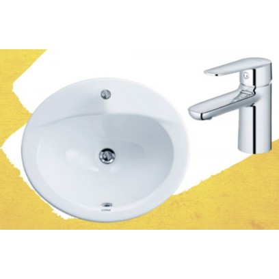 Combo Caesar Lavabo Và Vòi Nóng Lạnh L5018 + B380CU
