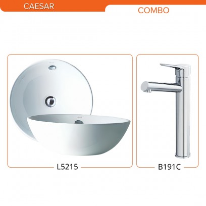 Combo Caesar Lavabo Đặt Bàn Và Vòi Lạnh L5215+B191C - Tuấn Đức