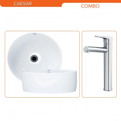 Combo Caesar Lavabo Đặt Bàn Và Vòi Lạnh L5225+B191C - Tuấn Đức