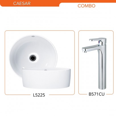 Combo Caesar Lavabo Đặt Bàn Và Vòi Nóng Lạnh L5225+B571CU - Tuấn Đức