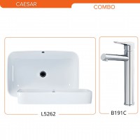 Combo Caesar Lavabo Đặt Bàn Và Vòi Lạnh L5262+B191C