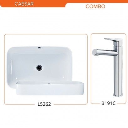 Combo Caesar Lavabo Đặt Bàn Và Vòi Lạnh L5262+B191C - Tuấn Đức