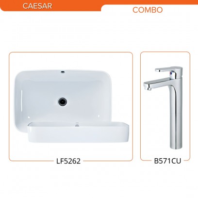 Combo Caesar Lavabo Đặt Bàn Và Vòi Nóng Lạnh L5262+B571CU - Tuấn Đức