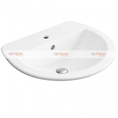 Chậu Rửa Lavabo Viglacera CD12 Âm Bàn Dương Vành 495x440mm - Tuấn Đức