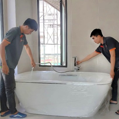 Lắp Đặt Bồn Tắm Nằm Có Chân Yếm Thường - TDM Tuấn Đức
