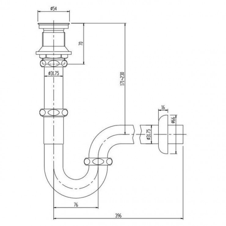 Bộ xả lavabo Inax LF-105PAL kèm co chữ P không chặn nước