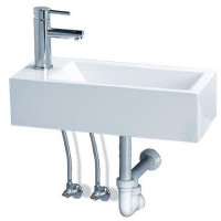 Chậu Lavabo CAESAR LF5239L Vòi Trái Treo Tường (Đặt Bàn)
