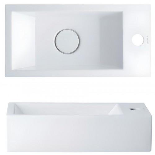 Chậu rửa mặt lavabo Caesar LF5239S treo tường nhỏ đặt vòi phải