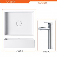 Combo Caesar Lavabo Đặt Bàn Và Vòi Lạnh LF5254+B191C