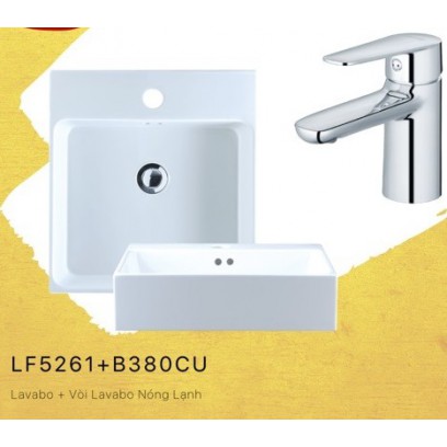 Combo Caesar Lavabo Và Vòi Nóng Lạnh LF5261 + B380CU