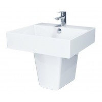 Chậu Rửa Mặt Lavabo Caesar LF5263/PF2463 Treo Tường Chân Ngắn 