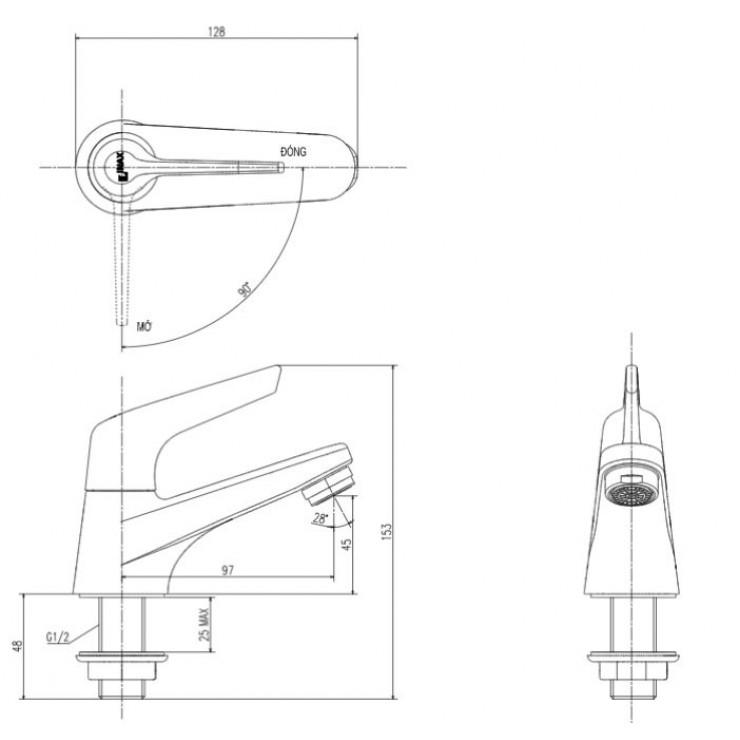 Vòi Nước Lạnh Lavabo Inax LFV-17P (LFV-17 + A-325PS) Vòi Lavabo