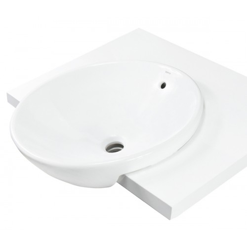 Chậu rửa mặt lavabo TOTO LT533R XW bán âm bàn đá tròn 430 mm - Tuấn Đức