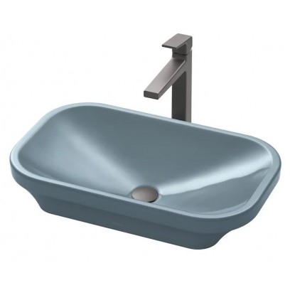 Chậu Rửa Lavabo TOTO LW630JDW/F#ASB Đặt Bàn Xanh Tro Chậu rửa mặt lavabo TOTO LW630JDW/F#ASB đặt bàn xanh tro 600x370 mm