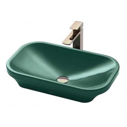 Chậu rửa mặt lavabo TOTO LW630JDW/F#FRG đặt bàn rừng xanh 600x370 mm Chậu rửa mặt lavabo TOTO LW630JDW/F#FRG đặt bàn rừng xanh 600x370 mm