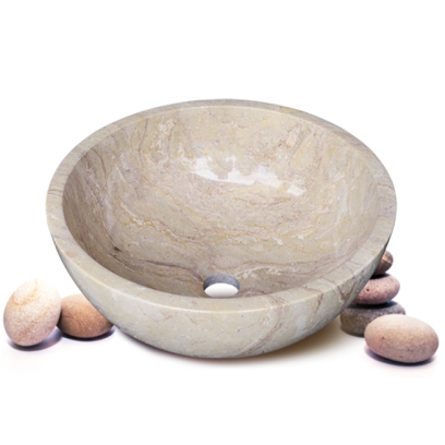 Chậu Rửa Mặt Lavabo Kanly MAR11I Đặt Bàn Đá Marble Tự Nhiên 400x150 mm