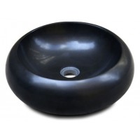 Chậu Rửa Mặt Lavabo Kanly MAR122V Đặt Bàn Đá Tự Nhiên Màu Đen 400x120 mm