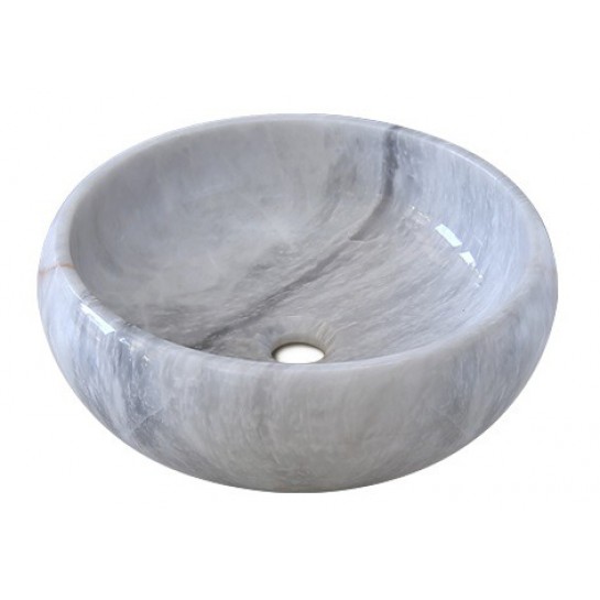 Chậu rửa mặt lavabo đá Kanly MAR123N marble trắng vân mây tự nhiên