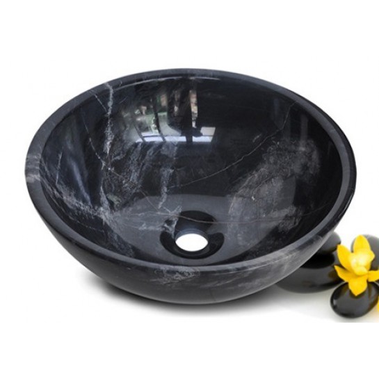Chậu rửa mặt lavabo đá Kanly MAR12N marble đen ít vân trắng