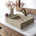 Chậu rửa mặt lavabo đá Kanly MAR24V vàng socola
