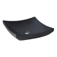 Chậu Rửa Mặt Lavabo Kanly MAR32V Đặt Bàn Đá Tự Nhiên 400x120 mm Màu Đen