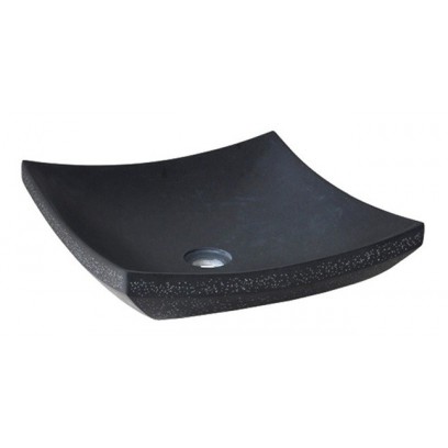 Chậu Rửa Mặt Lavabo Kanly MAR32V Đặt Bàn Đá Tự Nhiên 400x120 mm Màu Đen