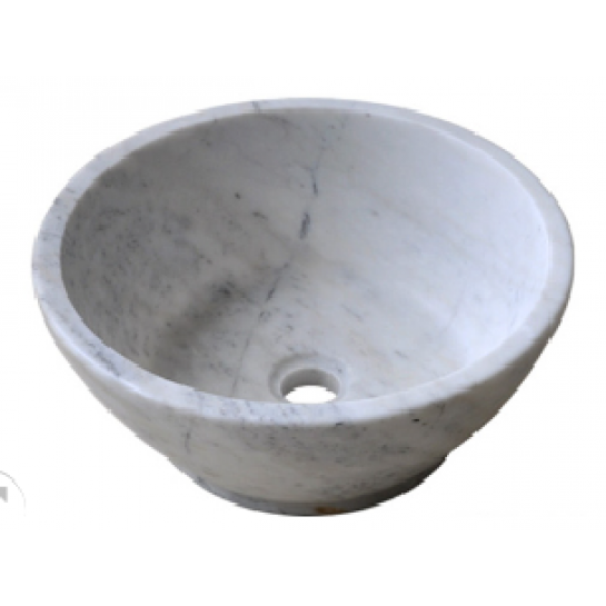 Chậu rửa mặt lavabo đá Kanly MAR53V trắng sữa Qùy Hợp