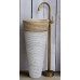 Chậu rửa mặt lavabo đá Kanly MAR74 vàng socola đặt sàn