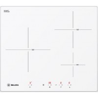Bếp Từ Malloca MI 593 W Mặt Kính Đen 3 Vùng Nấu Màu Trắng