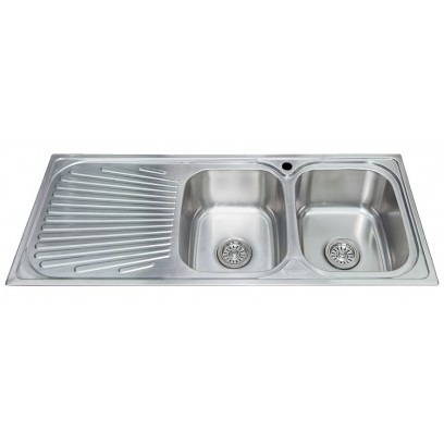 Chậu Rửa Chén Malloca MS 1026R Inox 304 2 Hộc Cánh Phải
