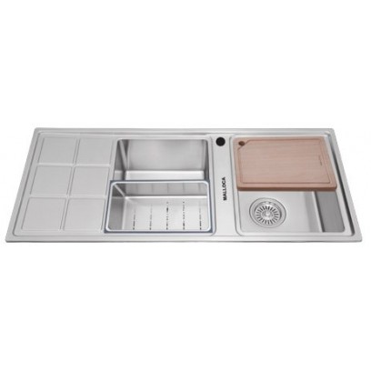 Chậu Rửa Chén Malloca MS 8815L Inox 304 2 Hộc Cánh Trái