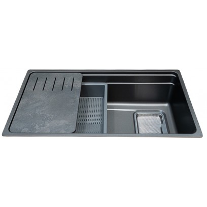 Chậu Rửa Chén Bát Malloca MS7743GR Inox 304 Màu Xám 1 Hộc - Tuấn Đức