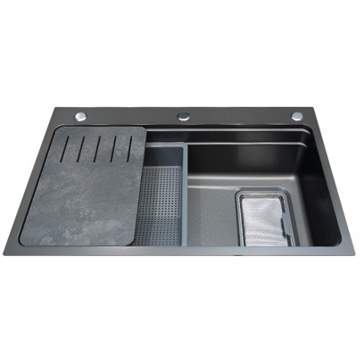 Chậu Rửa Chén Bát Malloca MS7750GR Inox 304 Màu Xám 1 Hộc - Tuấn Đức