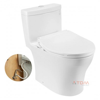 Bồn cầu TOTO MS889DRE6#XW nắp rửa cơ Ecowasher TCW11S 1 khối