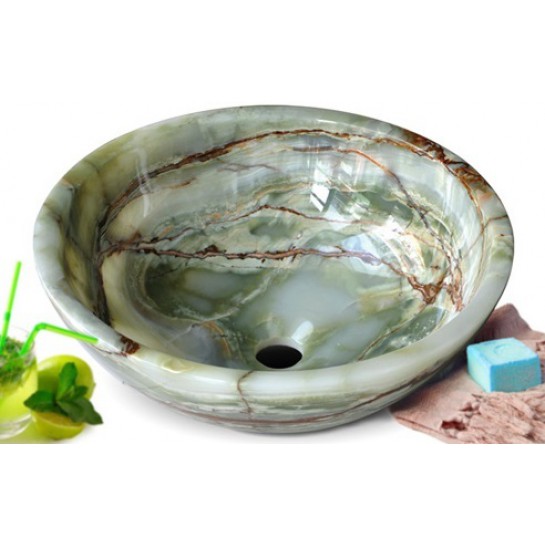 Chậu rửa mặt lavabo đá Kanly ONY11 onyx xanh ngọc
