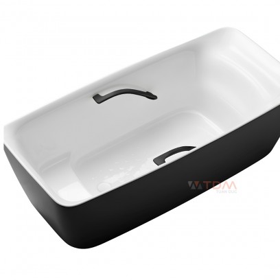 Bồn tắm màu đen TOTO PJY1724BHPWEN#TBL+TVBF412 đặt sàn tay vin 1.7 mét