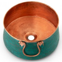 Chậu Lavabo Kanly RSC414V Đặt Bàn Đồng Thau Xanh Giả Cổ