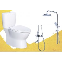 Combo Sen Vòi Nóng Lạnh Bồn Cầu Caesar S1028S + CD1320