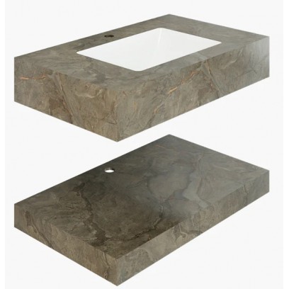 Chậu rửa mặt đá 2 tầng Viglacera SC-US10-9GP03 lavabo âm bàn xám đen